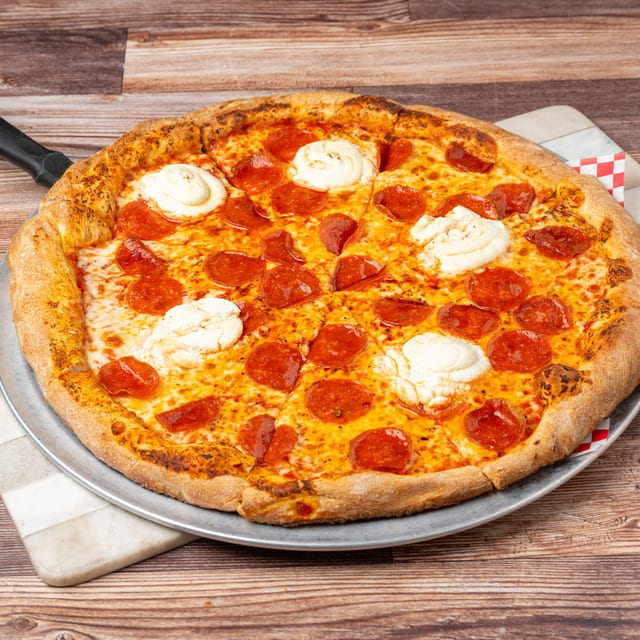 Pepperoni Hot Honey Pizza.
